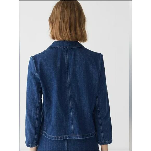 J. Crew Denim Blazer-Jacket in resin wash Size 00 NWT - Picture 2 of 11